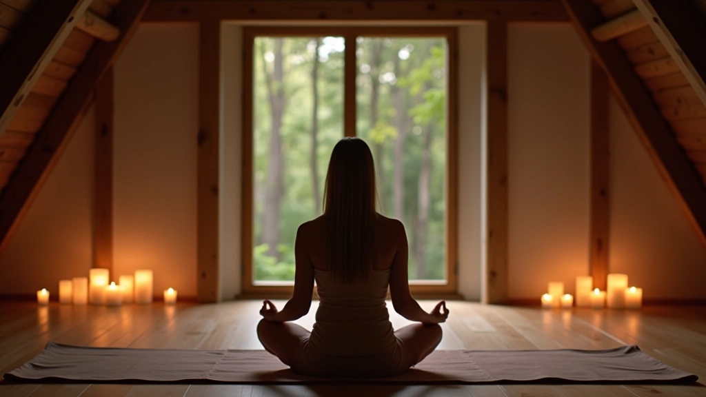 Vredige meditatieruimte met kaarsen en rustieke houten elementen in Ardennen retreat centrum